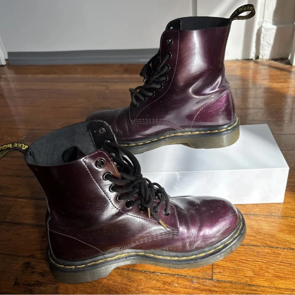 Dr. Martens Purple Combat Boots - Picture 2 of 7